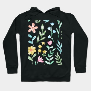 Watercolor Pressed flower pattern Hoodie